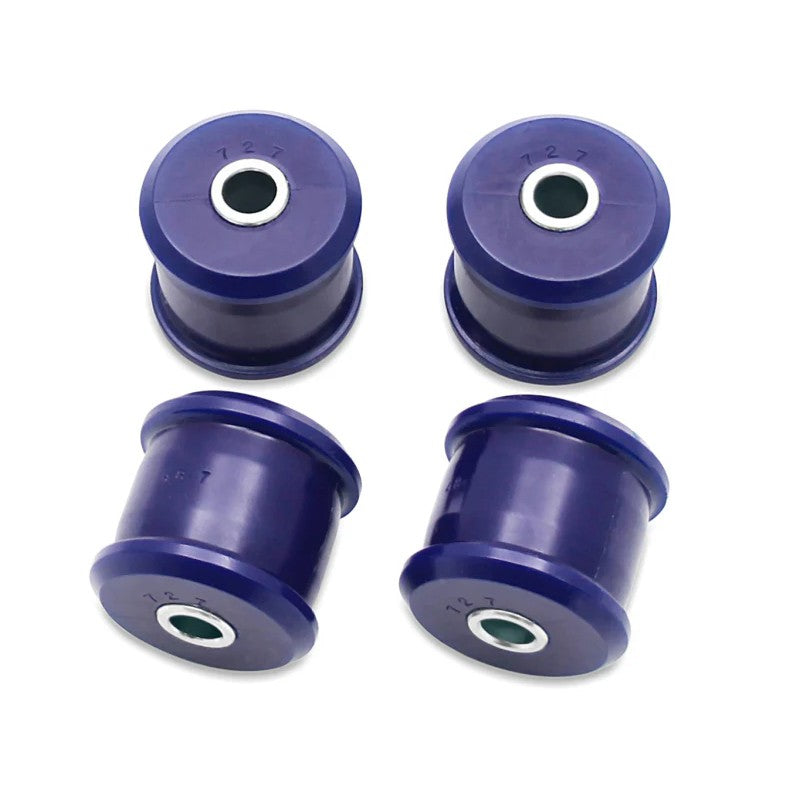 SuperPro SPF0727K polyurethane rear upper trailing arm bushing set with parallel eye for classic Volvo models.