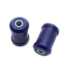 SuperPro SPF0639K blue polyurethane rear lower trailing arm forward bushing kit with metal sleeves for Volvo 200 series.