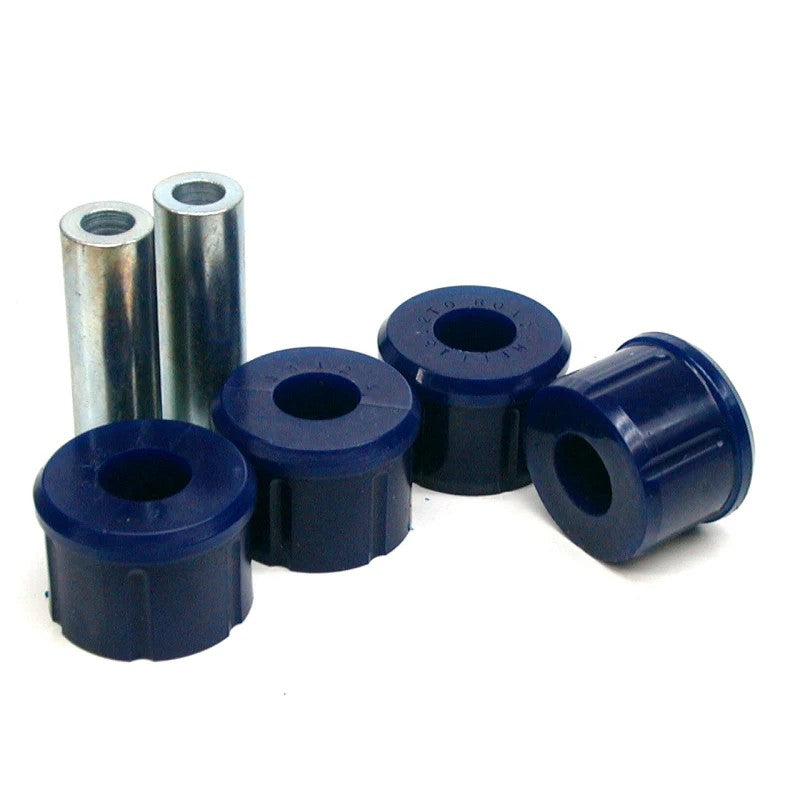 SuperPro SPF1312K rear trailing arm-to-axle bushings for Volvo 240/260 series, designed to install in factory shells.