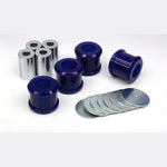 SuperPro SPF2061K blue polyurethane front upper inner control arm bushings and steel sleeves for Honda Accord and Prelude.