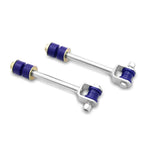SuperPro heavy duty extended rear sway bar end links with 6060-T5 alloy bodies and large ball joints.
