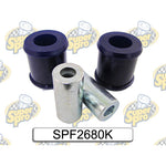 SuperPro SPF2680K blue polyurethane rear lower shock absorber-to-control arm mount bushing for 1993-1995 Mazda RX-7.
