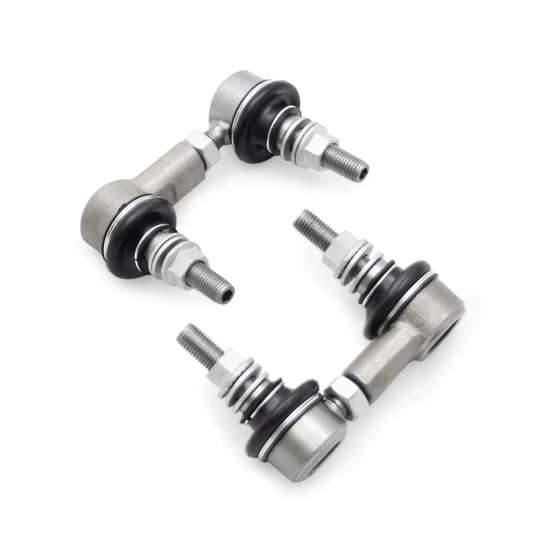 SuperPro TRC1035 heavy duty adjustable sway bar end links with 10mm ball joint studs and alloy bodies.
