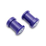 SuperPro SPF3881K blue polyurethane front lower inner rearward control arm bushing kit with metal sleeves.