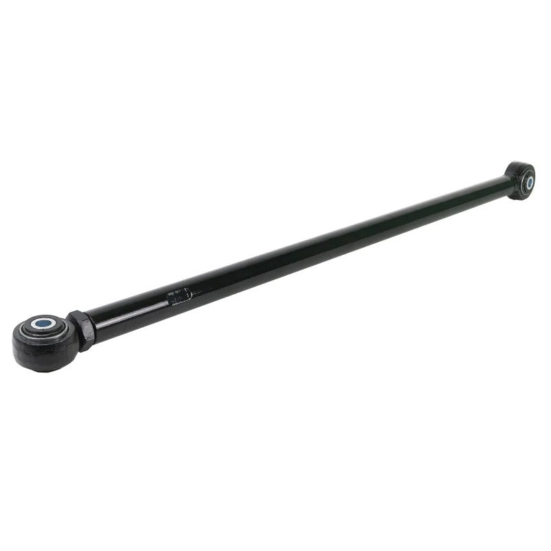 SuperPro TRC1183 heavy duty adjustable panhard rod with blue polyurethane bushings for Ram 1500 and Jeep Gladiator.