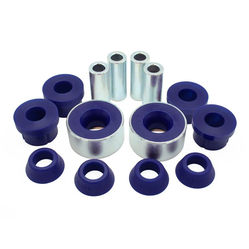 SuperPro SPF2306K polyurethane front lower inner and rearward control arm bushing set for select Honda and Acura models.