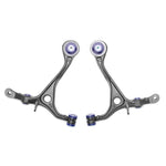 Pair of SuperPro TRC1096 front lower control arms with pre-installed blue bushings for 2003-2008 Acura TSX and Honda Accord