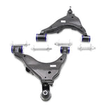 SuperPro TRC481 heavy-duty front lower control arm kit with pre-installed bushings, ball joints, and camber bolts.