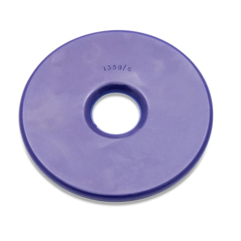 SuperPro blue polyurethane 6mm rear lower spring isolator for BMW and Pontiac GTO suspension systems.