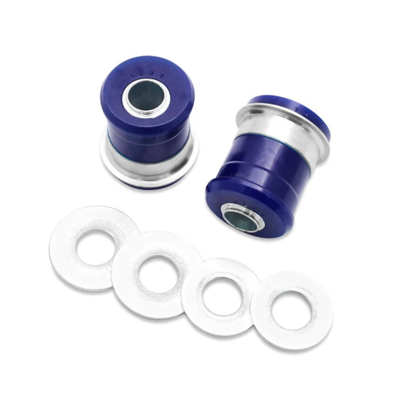 SuperPro SPF4691K adjustable polyurethane front inner control arm bushings for Toyota Tacoma and Lexus GX470.