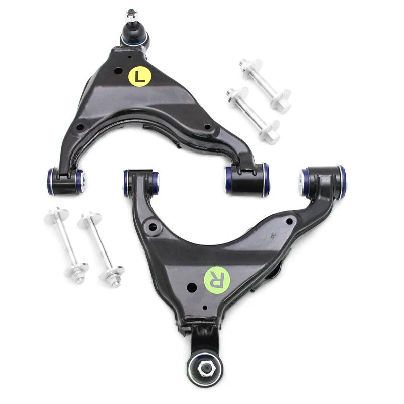 SuperPro TRC483 heavy duty steel front lower control arm kit for Toyota 4Runner, FJ Cruiser, and Lexus GX460 without KDSS