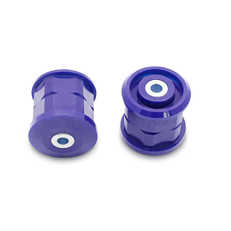 SuperPro SPF3934K blue polyurethane rear beam axle pivot bushing kit for 2012-2017 Hyundai Veloster.