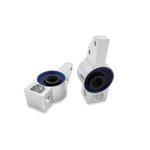 SuperPro ALOY3273-80K polyurethane anti-lift caster bushing with silver alloy bracket assembly.