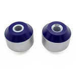 SuperPro SPF4327K polyurethane front lower inner rearward control arm bushing kit with metal sleeves.