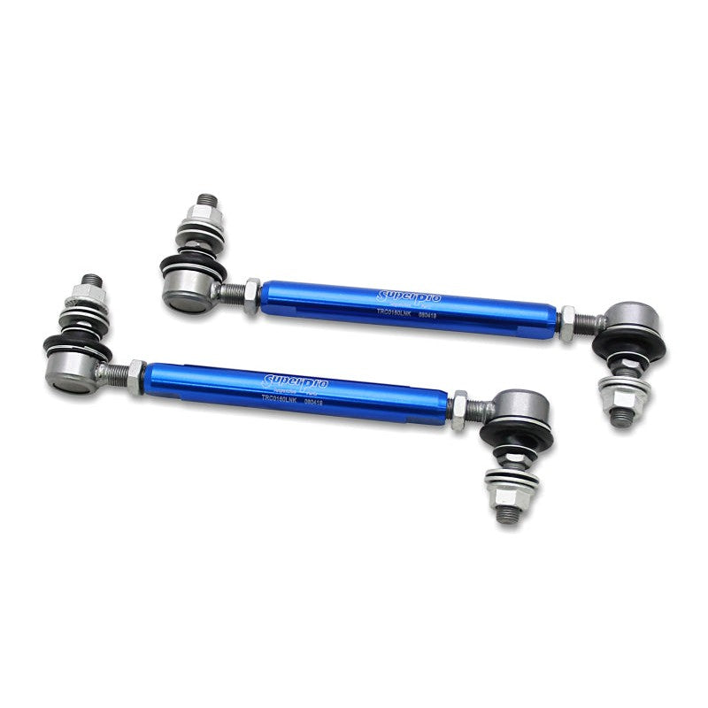 SuperPro TRC12160 heavy duty adjustable front sway bar end link set with 12mm studs and alloy links