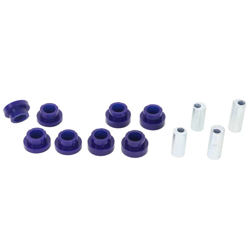 SuperPro SPF3101K polyurethane offset bushing set for rear upper inner control arm camber adjustment.