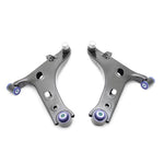 SuperPro front lower control arm set with pre-installed bushings and ball joints for 2014-2018 Subaru Forester.