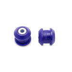 SuperPro SPF3104K blue polyurethane rear lower control arm outer bushing kit with metal sleeves.