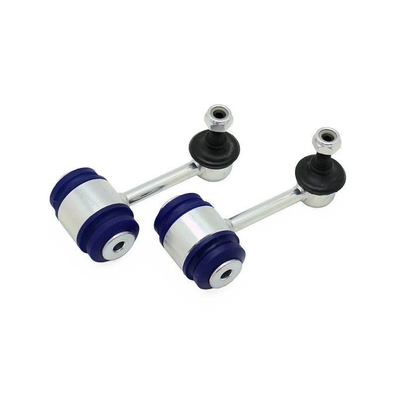 SuperPro TRC4300 rear high articulation sway bar end links made from 6060-T5 alloy with large ball joints.