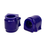 Blue SuperPro front sway bar bushings for 36mm bars featuring internal grease retention grooves.