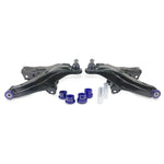 SuperPro TRC460 complete front lower control arm set with purple polyurethane bushings and heavy duty ball joints.