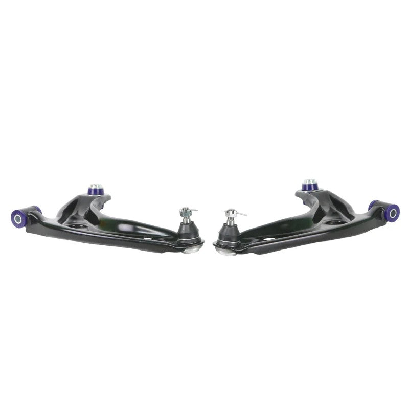 SuperPro TRC1100 front lower control arm set with pre-installed bushings and ball joints for Toyota Prius C and Yaris