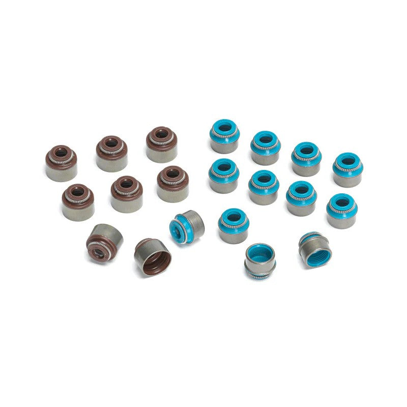 Set of 12 Supertech Viton exhaust valve stem seals for BMW engines with 6mm valve stems.