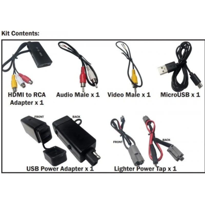 Tazer Type A HDMI AV input kit interface for 2015-2017 Dodge and 2020-2022 Jeep factory infotainment systems.