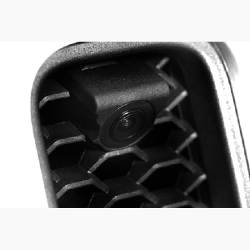 Tazer grille-mounted front camera kit with wiring harness for 2018-2022 Jeep Wrangler JL