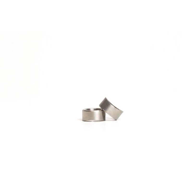 Two Ticon Industries titanium O2 sensor bungs with coped ends for 2.75 to 5 inch exhaust tubing.