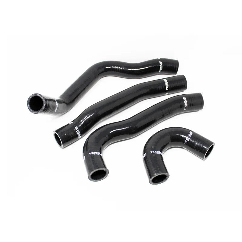 Torque Solution black silicone upper and lower radiator hoses for 2008-2015 Mitsubishi Evolution X