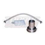 Silver CNC machined billet aluminum fuel pump holder for Mitsubishi Lancer Evolution X and Ralliart models