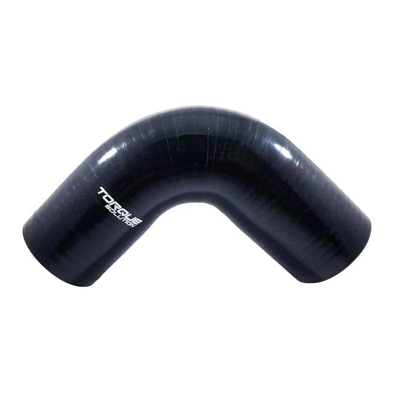 Torque Solution 2.5 inch 90-degree black reinforced silicone elbow coupler