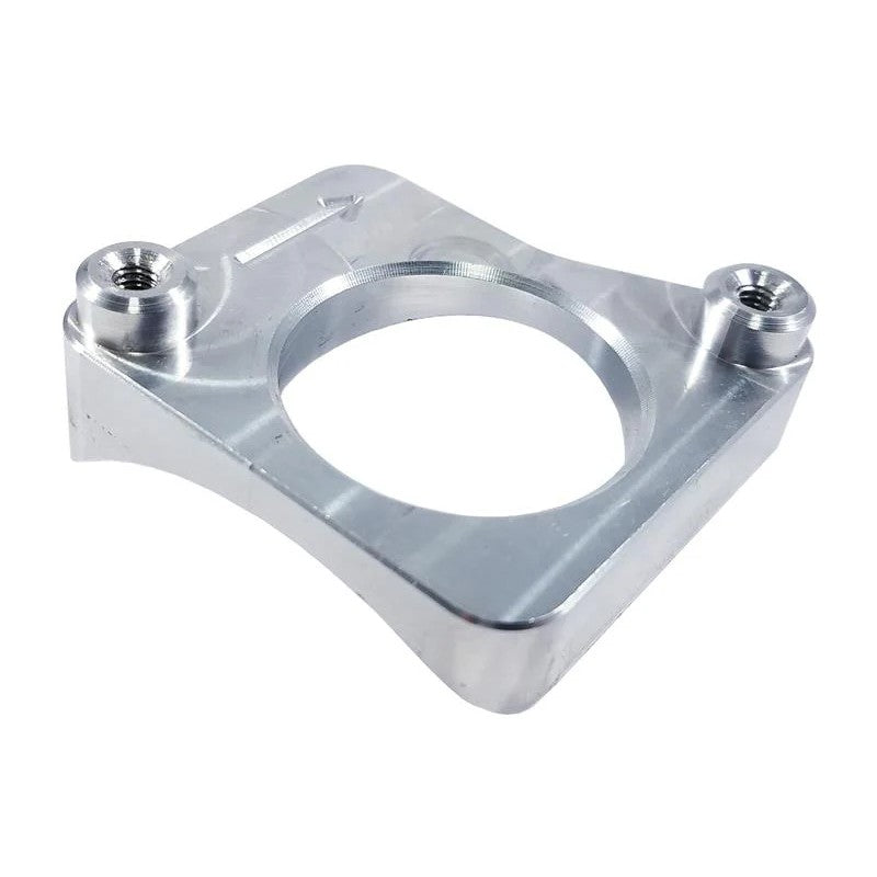 CNC machined aluminum Denso MAF sensor flange for 3-inch intake piping weld-on application