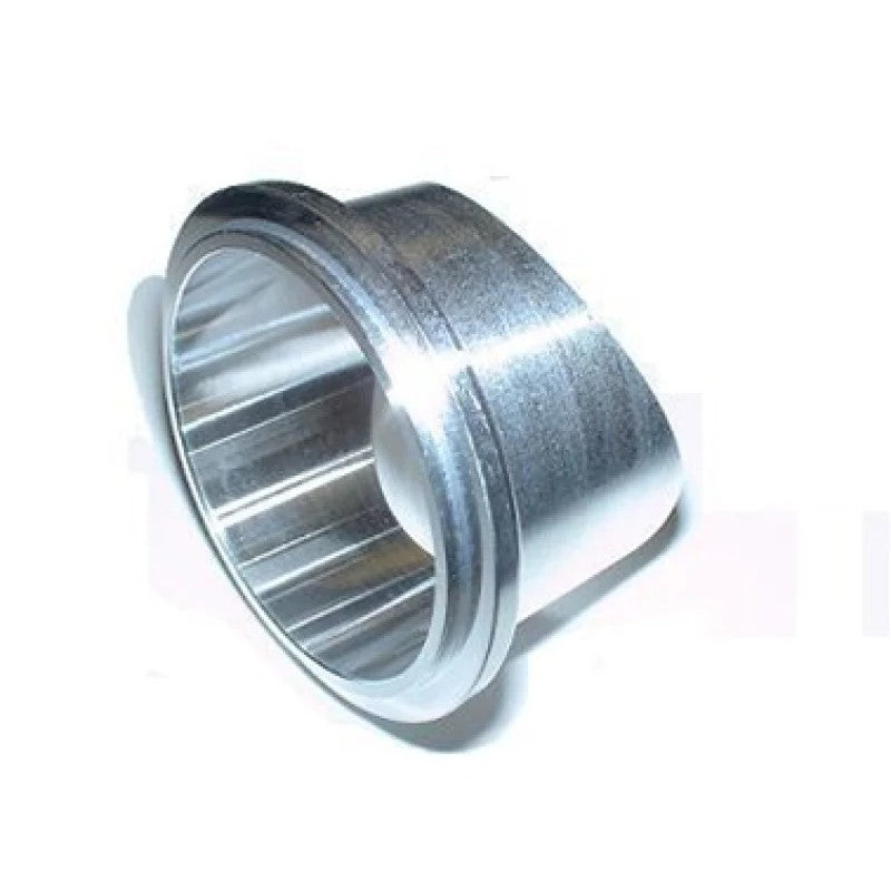 Silver machined aluminum weld-on blow off valve flange for TiAL 50mm Q and Q-R series valves.