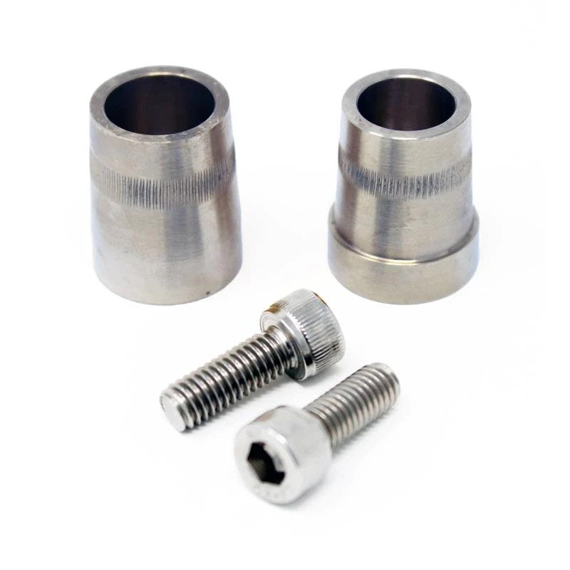 A pair of gold-toned brass Torque Solution battery terminal adapters featuring M6 threaded bases and SAE top posts.