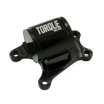 Torque Solution silver billet aluminum 6-speed transmission mount with a black polyurethane bushing.