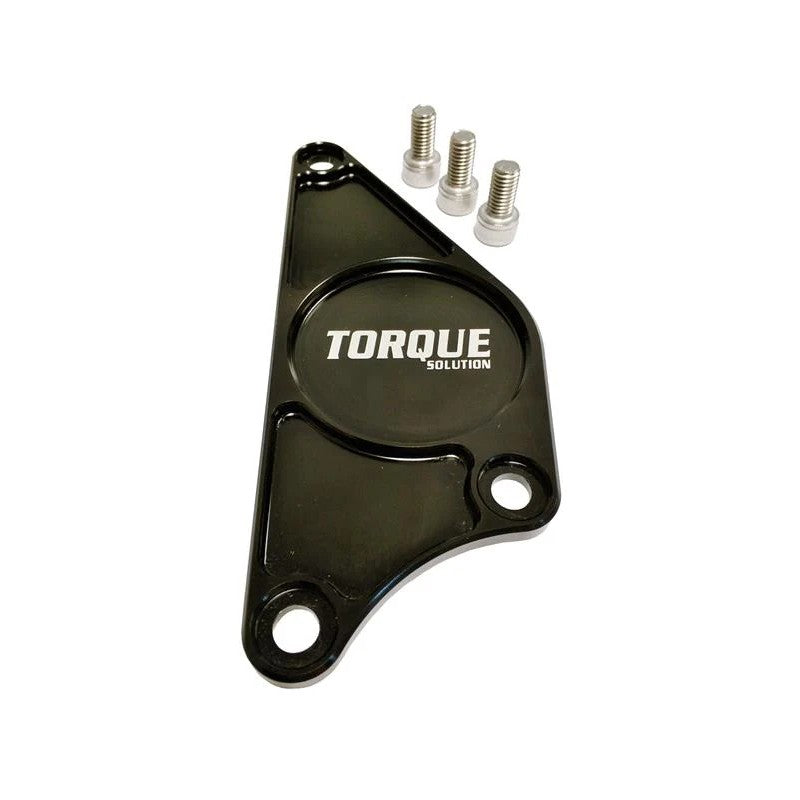 Silver anodized CNC-machined billet aluminum cam plate for FA20 engines with included O-ring seal