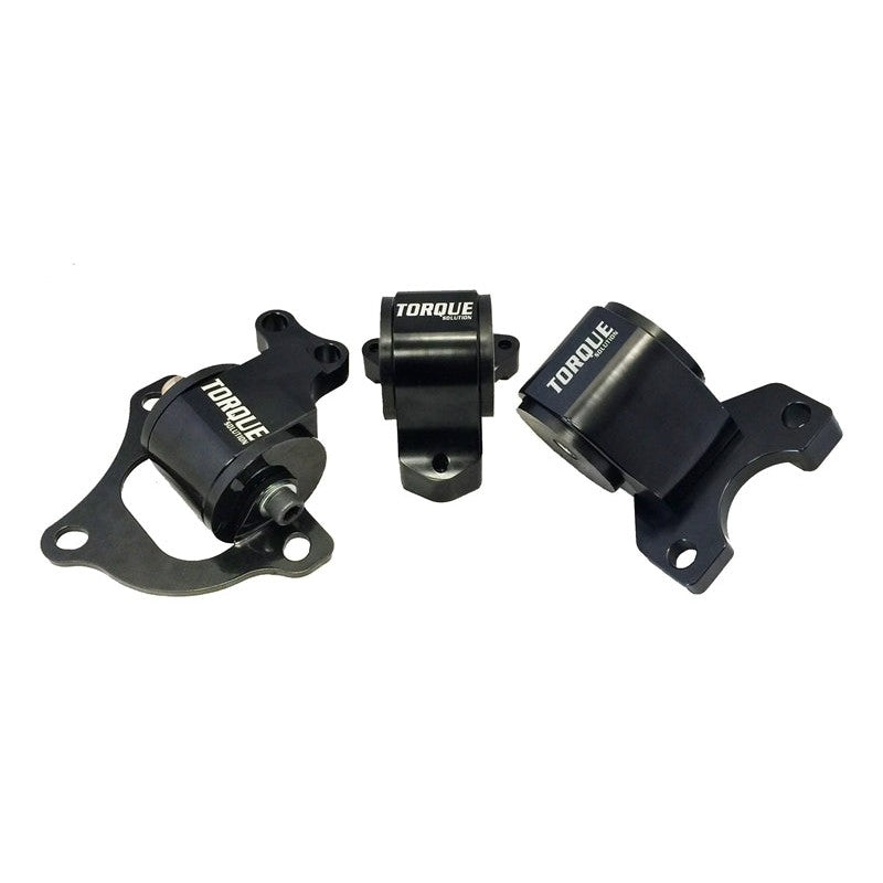 CNC machined billet aluminum engine mount kit with polyurethane bushings for 2002-2006 Acura RSX.