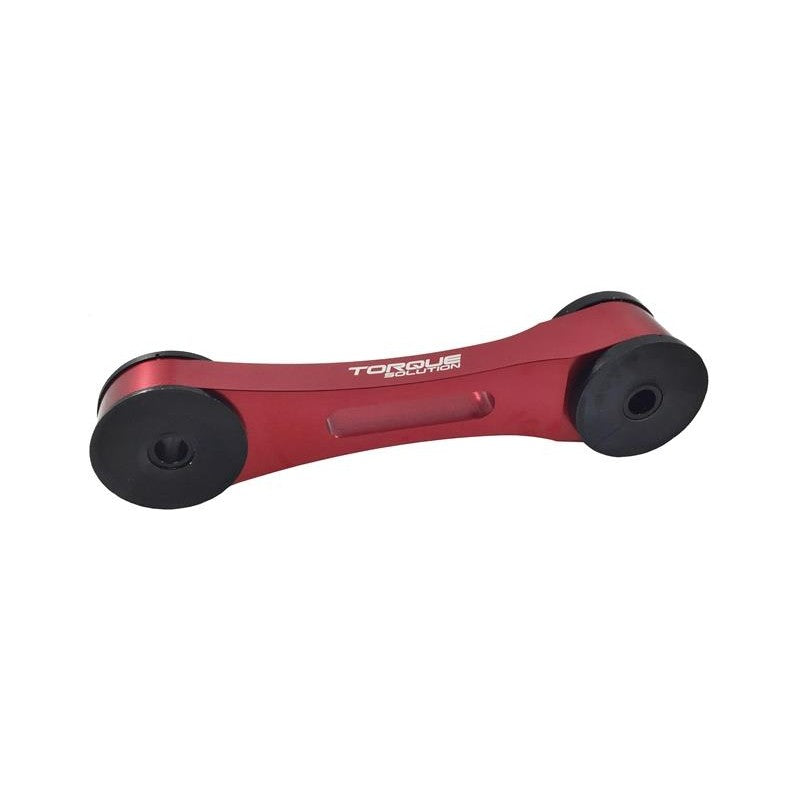 Red anodized CNC machined billet aluminum pitch stop mount for Subaru.