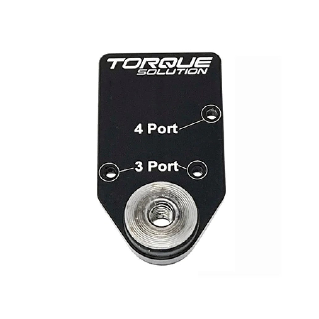 Torque Solution black billet aluminum mounting bracket for 3-port and 4-port MAC solenoid valves
