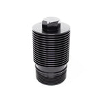 CNC machined silver billet aluminum oil filter housing for Audi and Volkswagen 1.8TSI and 2.0TSI Gen 3 engines.