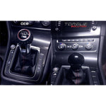 Black anodized CNC machined billet aluminum shift knob for manual Audi and Volkswagen vehicles.
