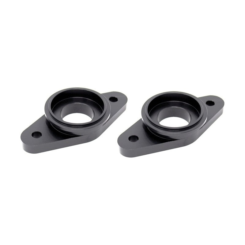 Torque Solution black billet aluminum adapter for TiAL blow-off valve installation on Nissan GT-R R35