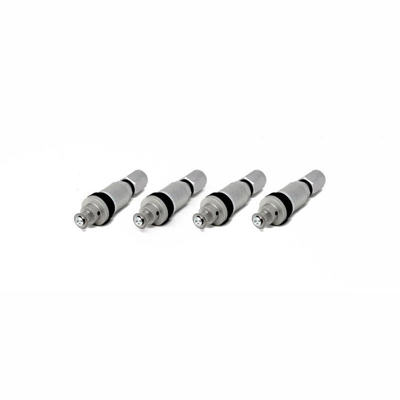Silver billet aluminum TPMS valve stem kit for 2008-2020 Subaru Forester, WRX, and STI