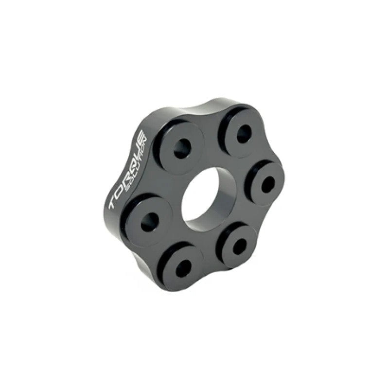 Torque Solution solid billet aluminum 96mm driveshaft flex disc guibo with M12 mounting bolts.