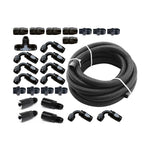 Torque Solution braided fuel line kit with -6 fittings for Aeromotive FPR and Flex Fuel sensor on 2002-2020 Subaru models.