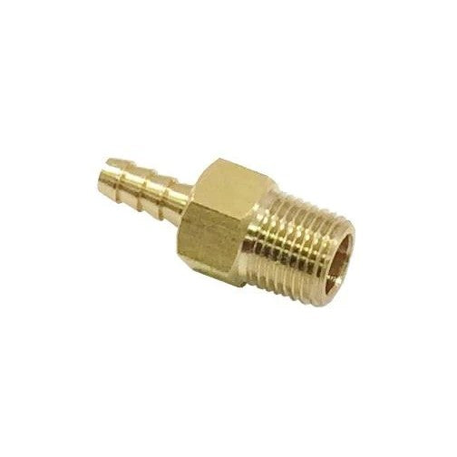 Torque Solution brass fitting with 1/8 inch NPT male thread and straight hose barb