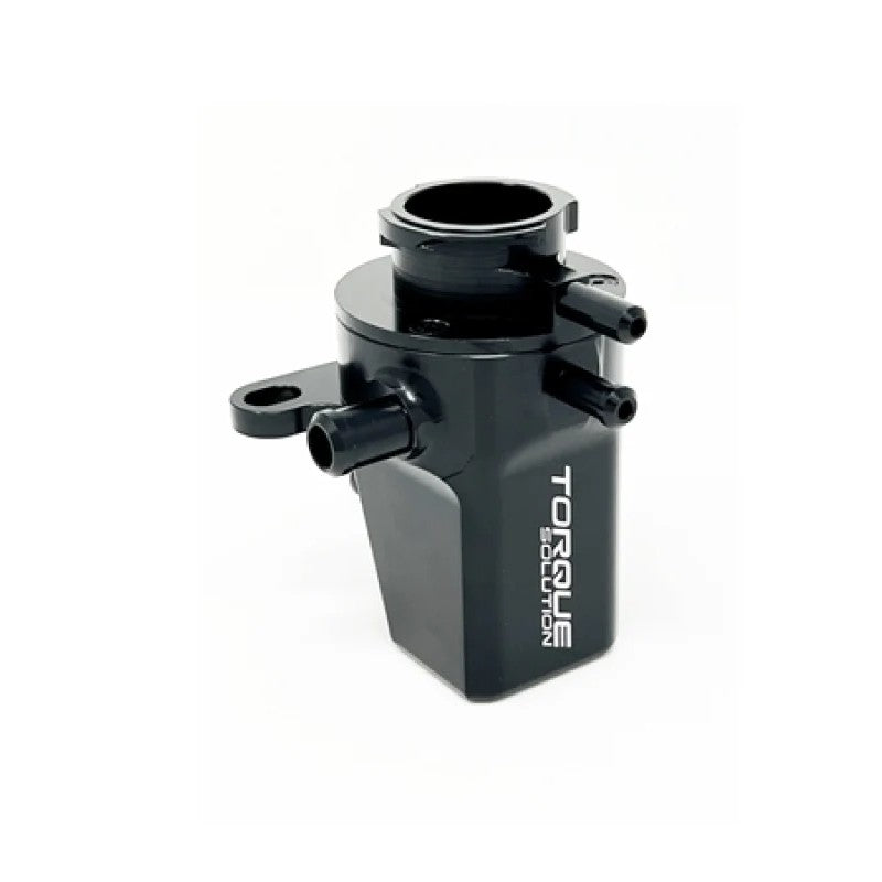 Black aluminum Torque Solution coolant expansion tank for Subaru WRX and STI models