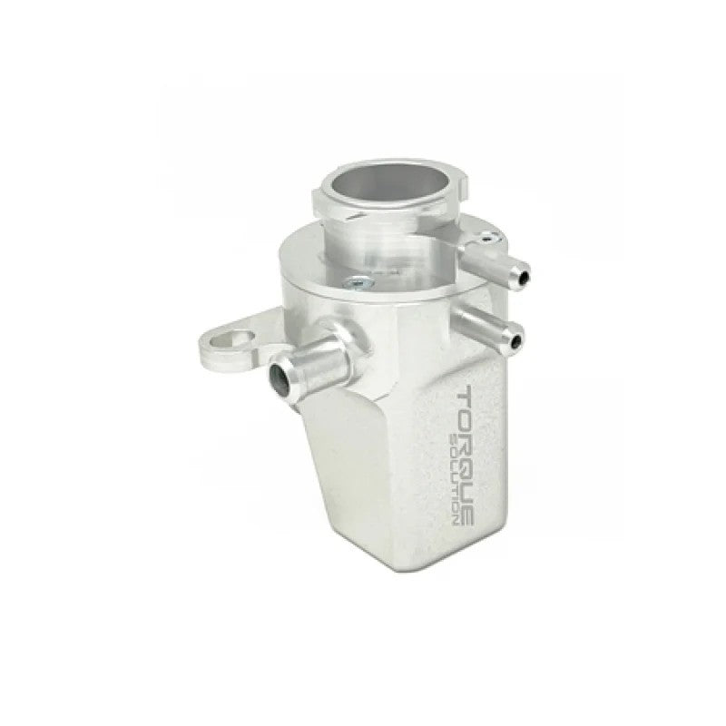 Silver aluminum coolant expansion tank for 2002-2022 Subaru WRX and STI models